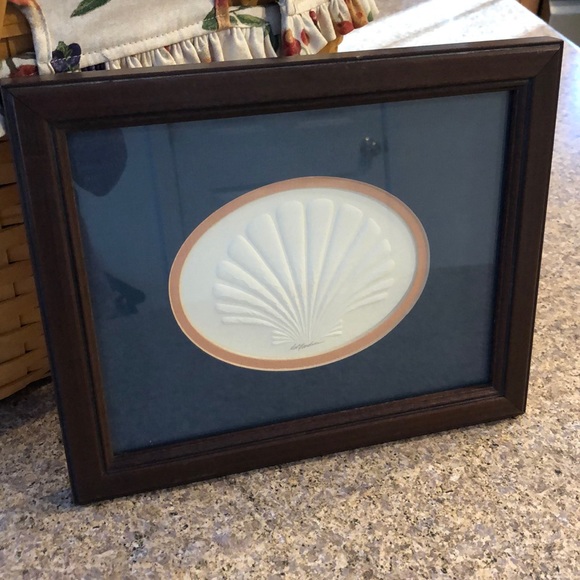 Dot Goodwin Matted and Framed Shell Shaped Art